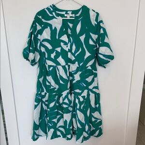 Chico's Green and White Patterned Dress